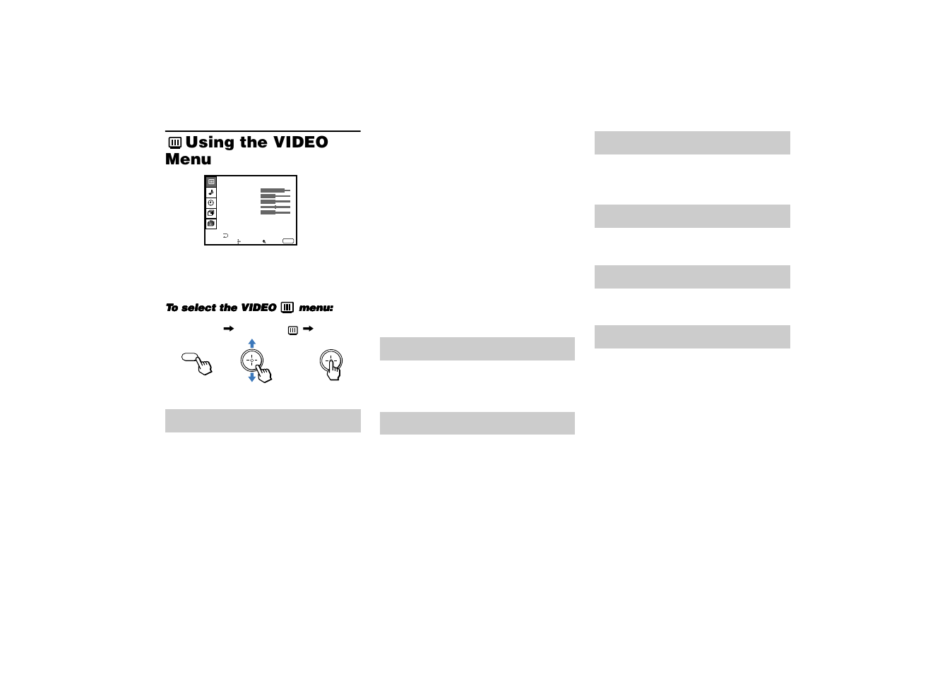 Using the video menu | Sony KP 53HS10 User Manual | Page 38 / 66