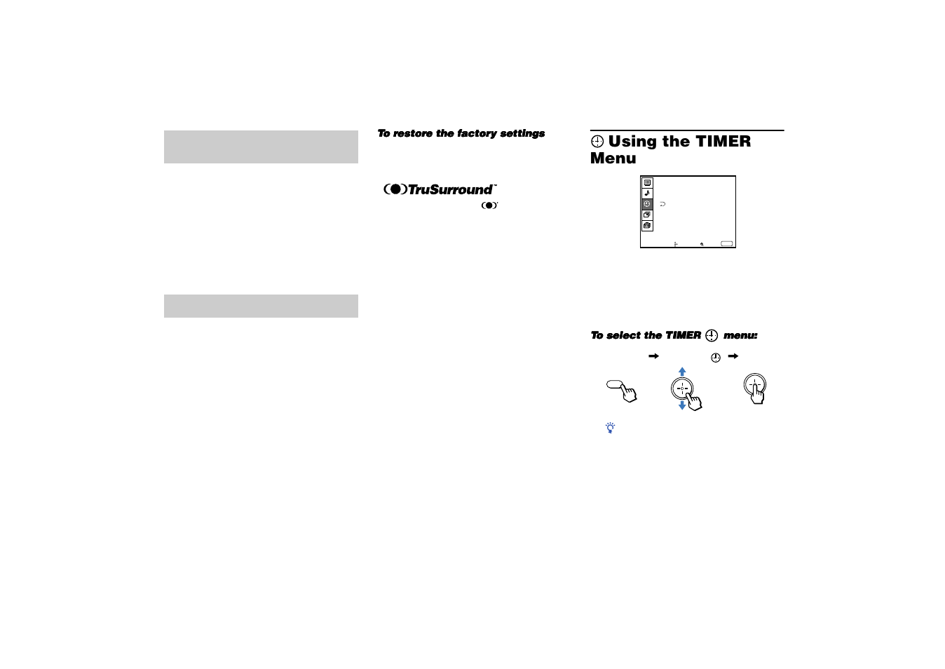 Using the timer menu | Sony KP 53HS10 User Manual | Page 40 / 66