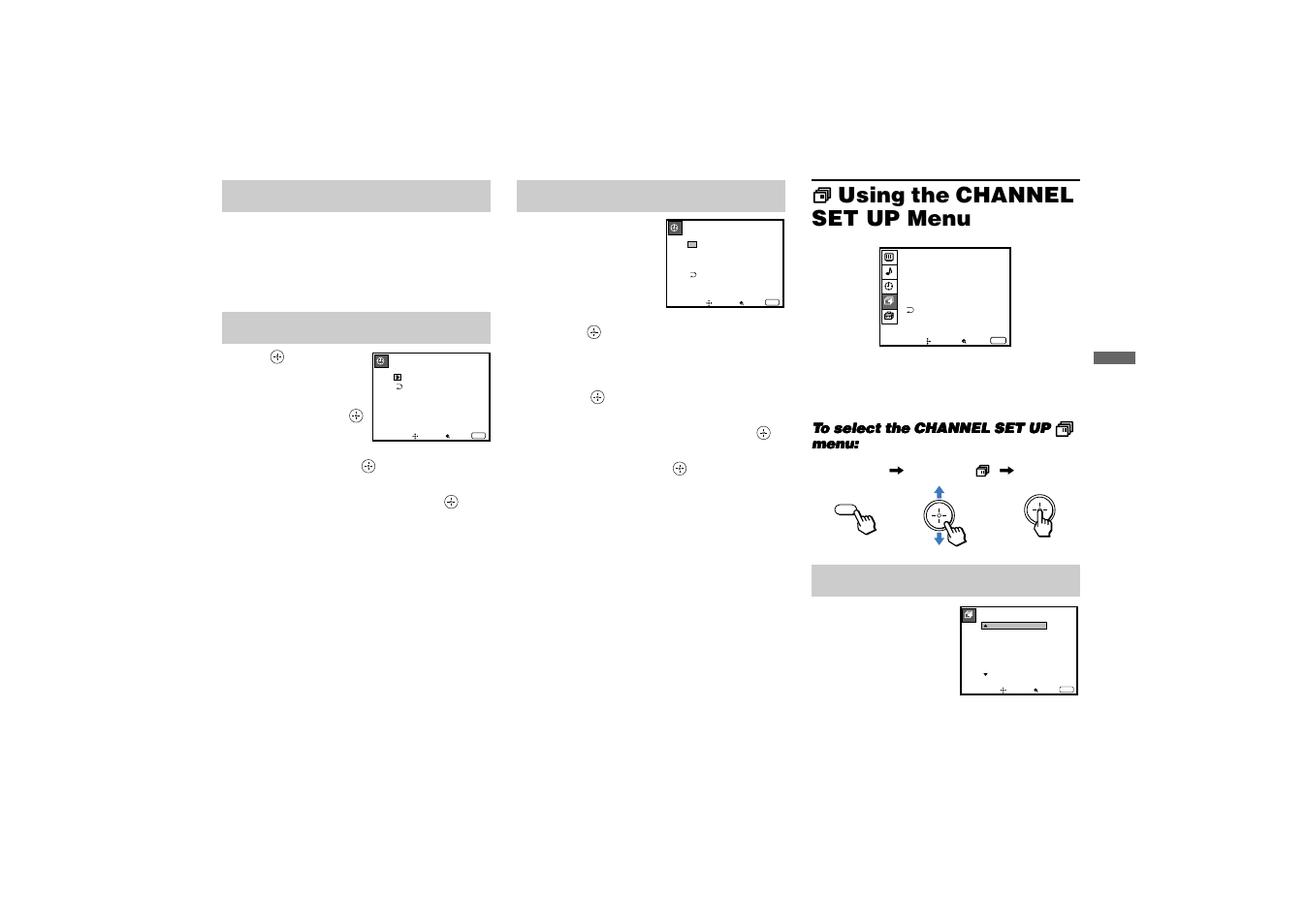Using the channel set up menu | Sony KP 53HS10 User Manual | Page 41 / 66