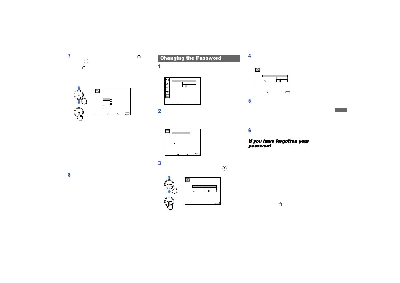 Changing the password | Sony KP 53HS10 User Manual | Page 53 / 66