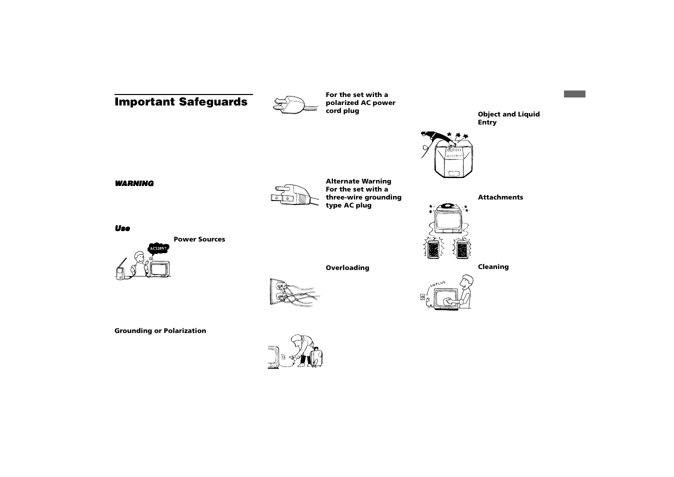 Important safeguards | Sony KP 53HS10 User Manual | Page 7 / 66