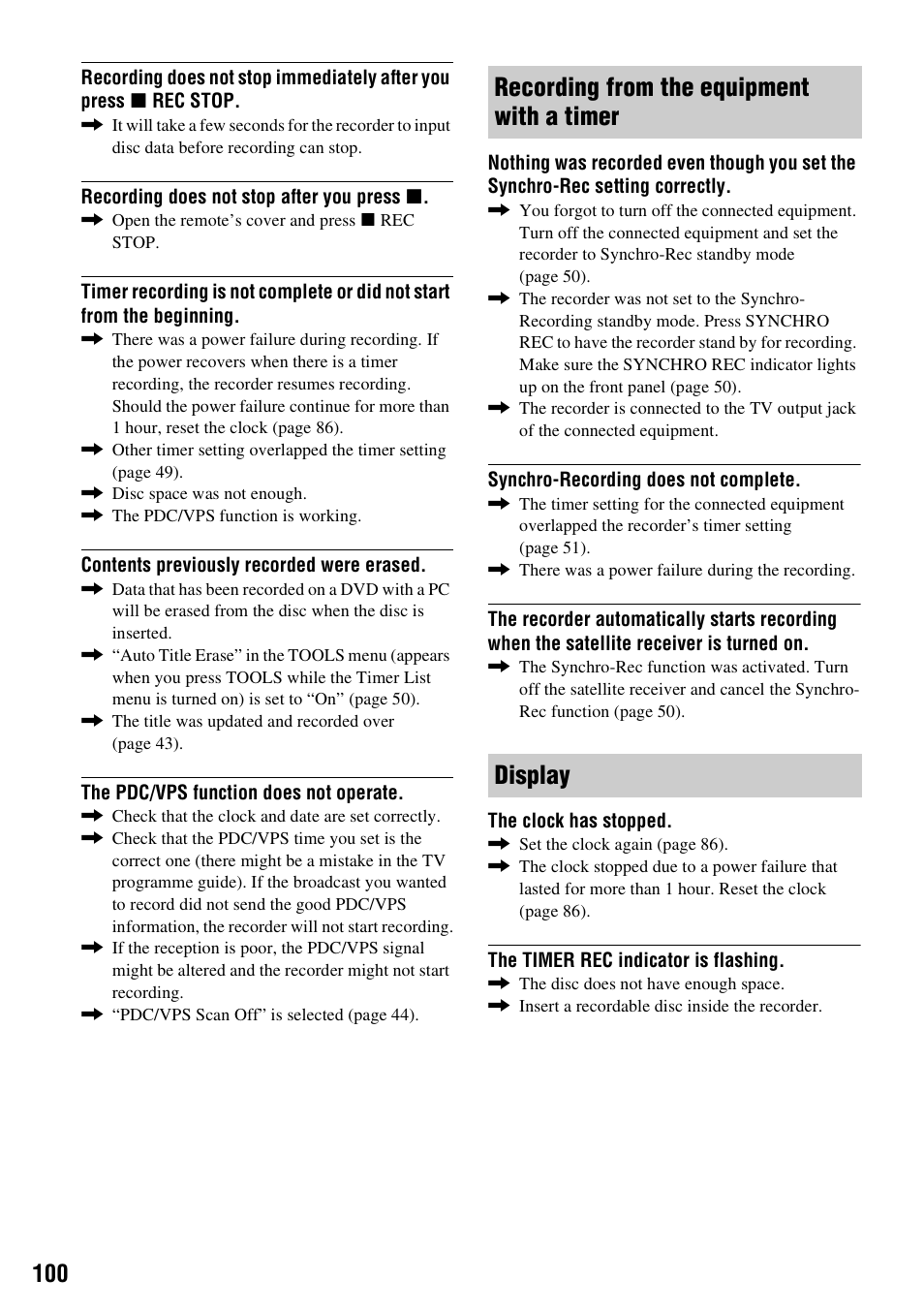 Recording from the equipment with a timer display | Sony RDR-HX510 User Manual | Page 100 / 116
