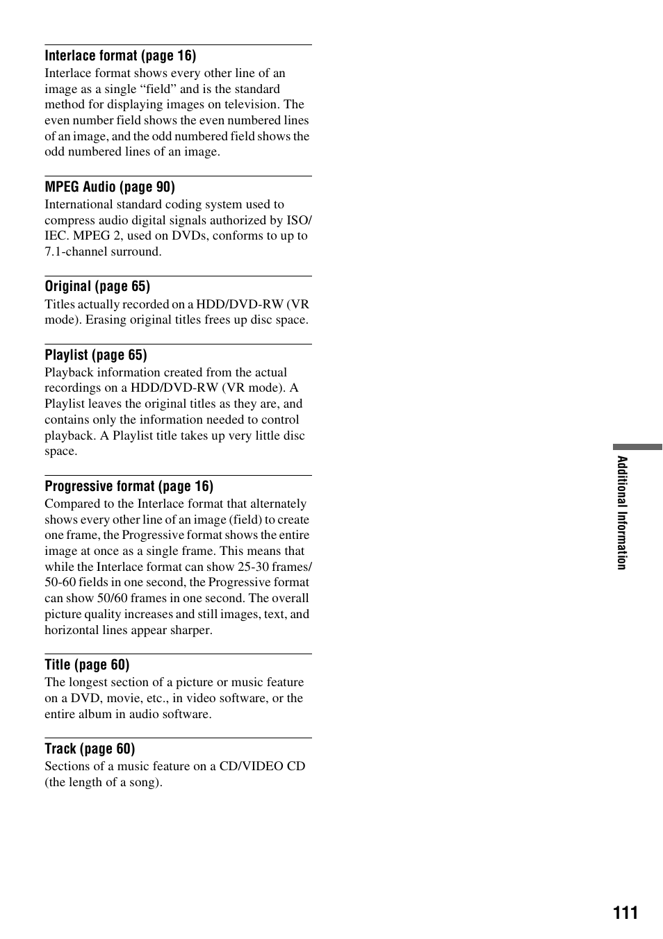 Sony RDR-HX510 User Manual | Page 111 / 116