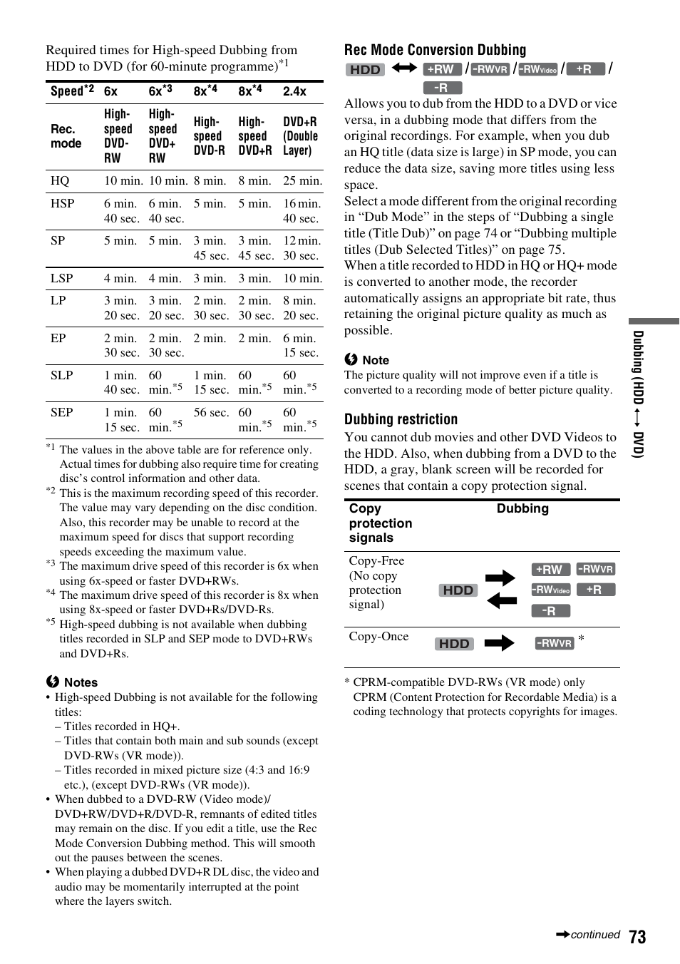 Sony RDR-HX510 User Manual | Page 73 / 116
