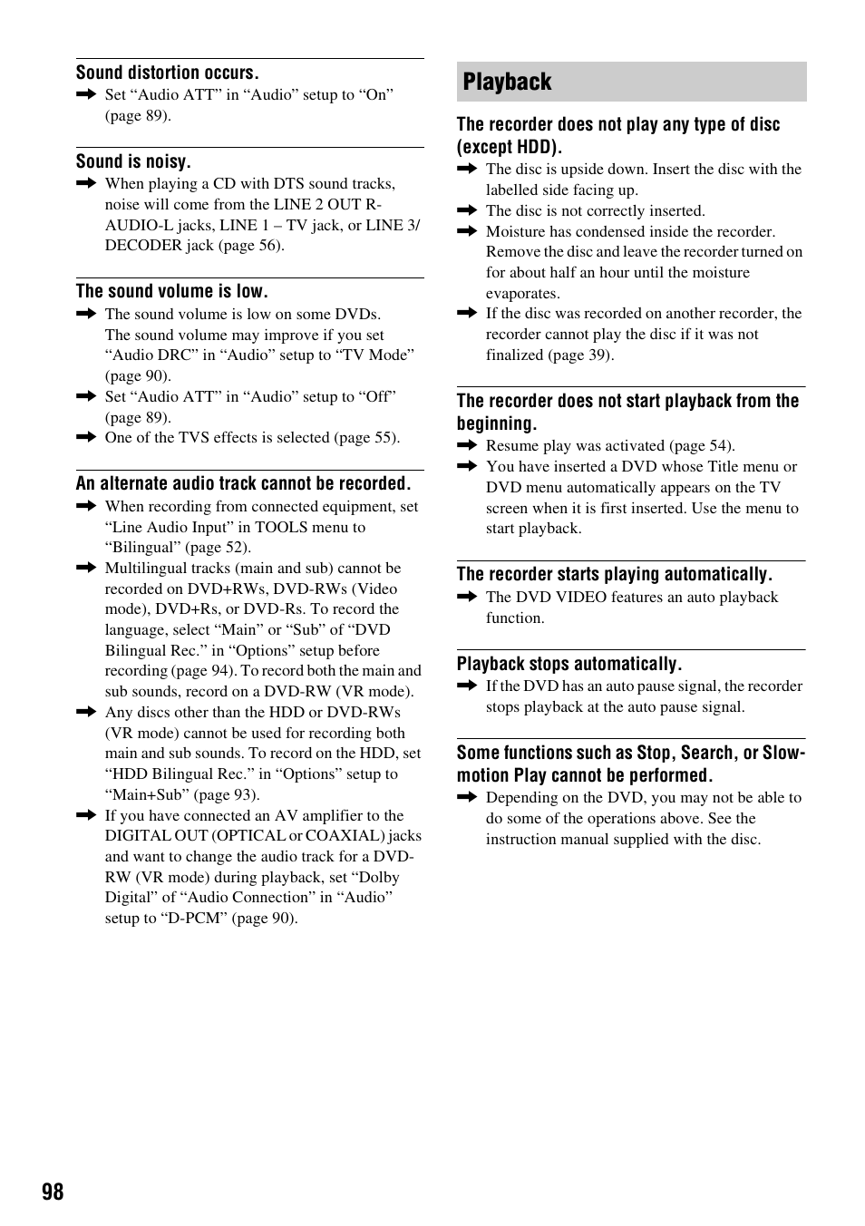Playback | Sony RDR-HX510 User Manual | Page 98 / 116