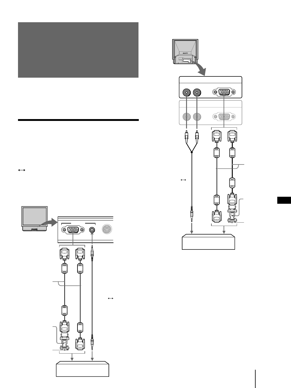 7 paso 2: conexión, Paso 2: conexión, Uso del conector rgb 1 in posterior | Conexión a una computadora ibm pc/ at o compatible, Uso del conector rgb 2 in frontal | Sony KL-X9200U User Manual | Page 109 / 176