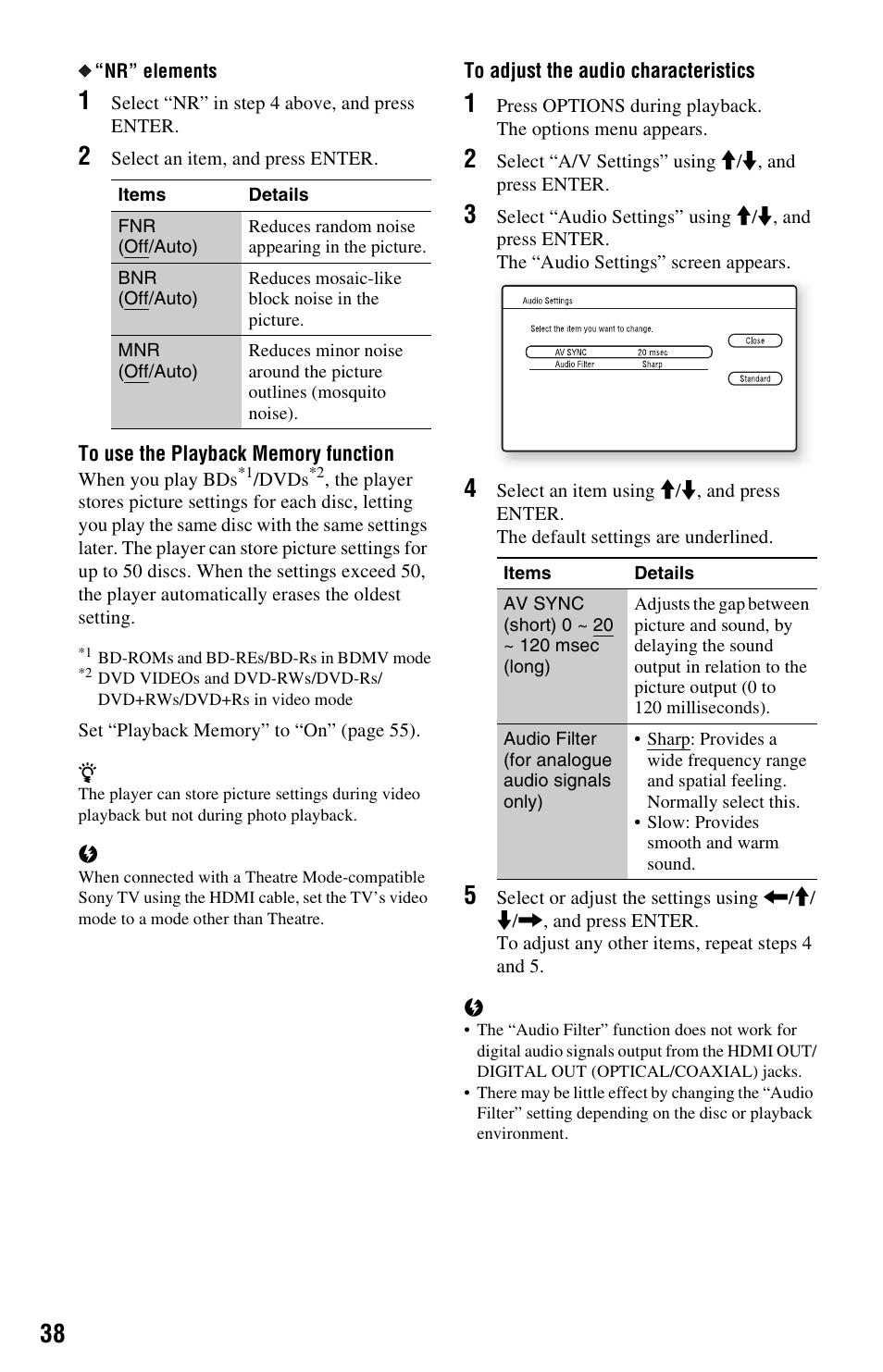 Ee ““nr” elements | Sony BDP-S5000ES User Manual | Page 38 / 79