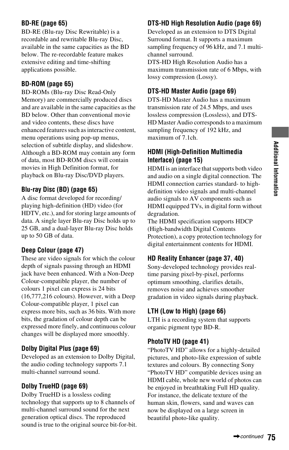 Sony BDP-S5000ES User Manual | Page 75 / 79