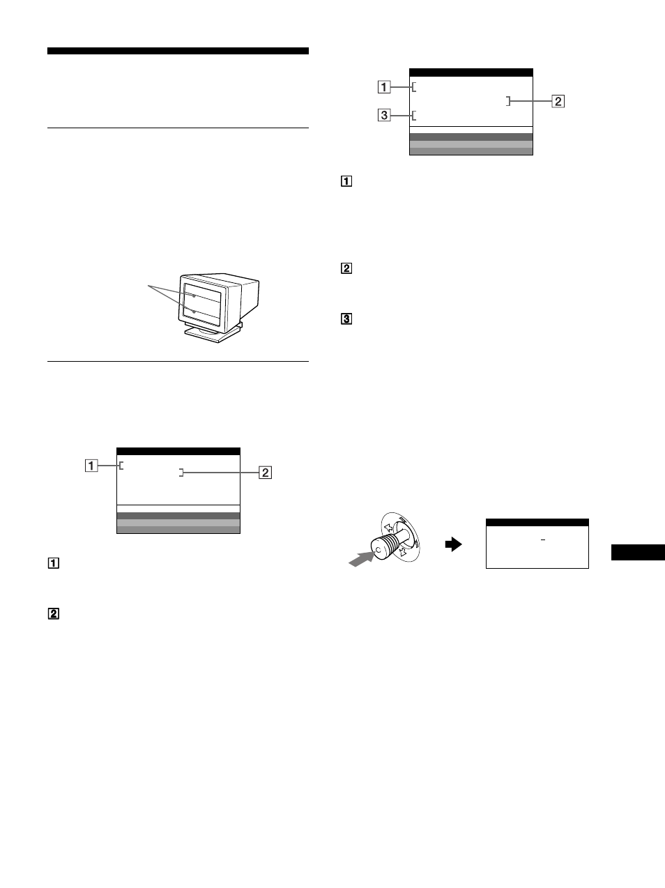 Felsökning, Om du ser tunna linjer på skärmen (dämpartrådar), Meddelanden på bildskärmen | Sony GDM-F500R User Manual | Page 125 / 148