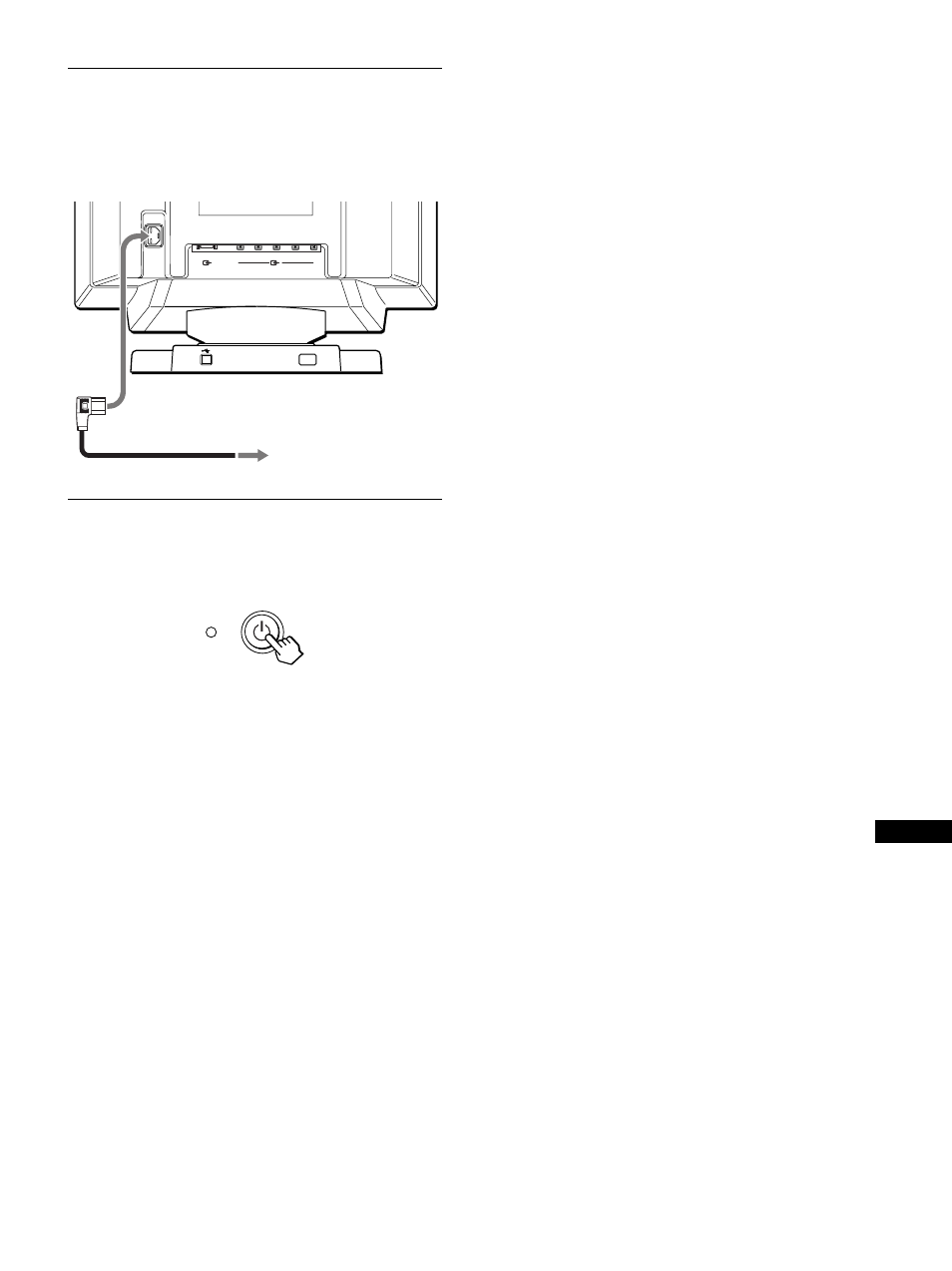 Stap 2: het netsnoer aansluiten, Stap 3: de monitor en de computer aanzetten, Stap 2: he | Stap 3: de | Sony GDM-F500R User Manual | Page 133 / 148