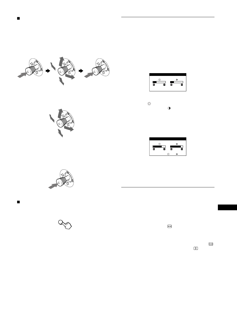 De helderheid en het contrast instellen, De afmeting instellen (afm.) | Sony GDM-F500R User Manual | Page 137 / 148
