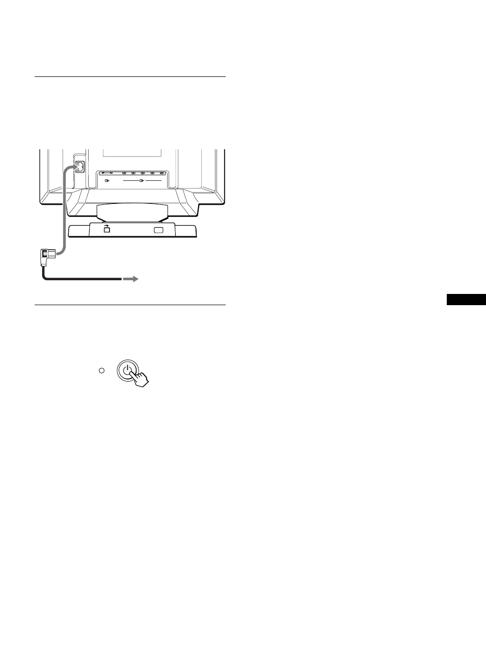 2e étape: branchez le cordon d’alimentation, 2e étape, 3e étape | 2e étape:branchez le cordon d’alimentation | Sony GDM-F500R User Manual | Page 25 / 148