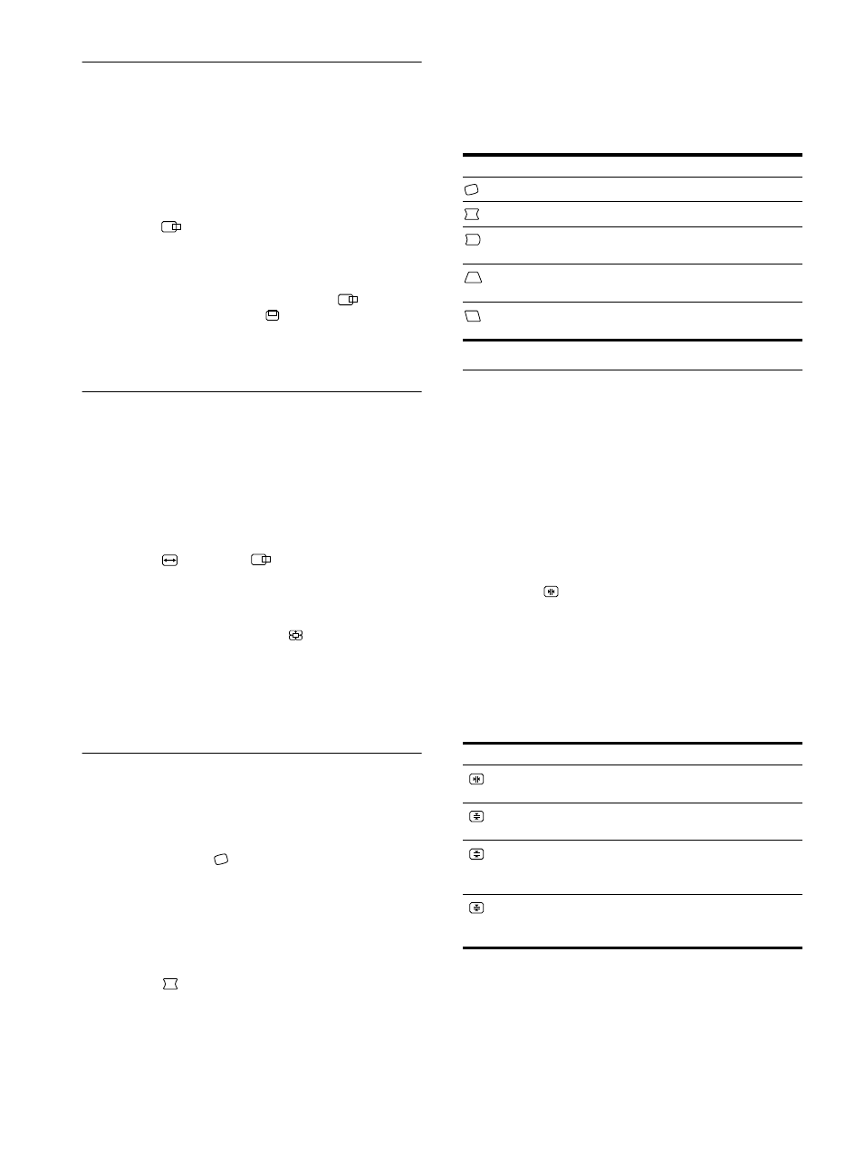 Réglage du centrage de l’image (centre), Agrandir ou réduire l’image (zoom), Réglage de la forme de l’image (geom) | Réglage de la convergence (conv), 12 réglage du centrage de l’image (centre) | Sony GDM-F500R User Manual | Page 30 / 148
