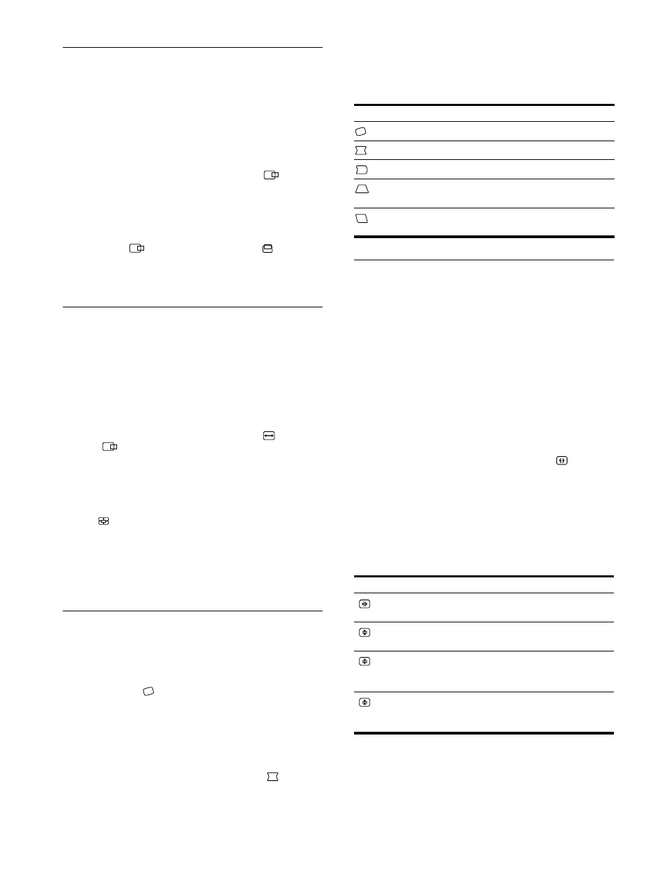 Einstellen der bildposition (bildlg), Vergrößern oder verkleinern des bildes (zoom), Einstellen der form des bildes (geom) | Einstellen der konvergenz (konvg.), Seite 12), Nvg. (seite 12, 12 einstellen der bildposition (bildlg) | Sony GDM-F500R User Manual | Page 48 / 148