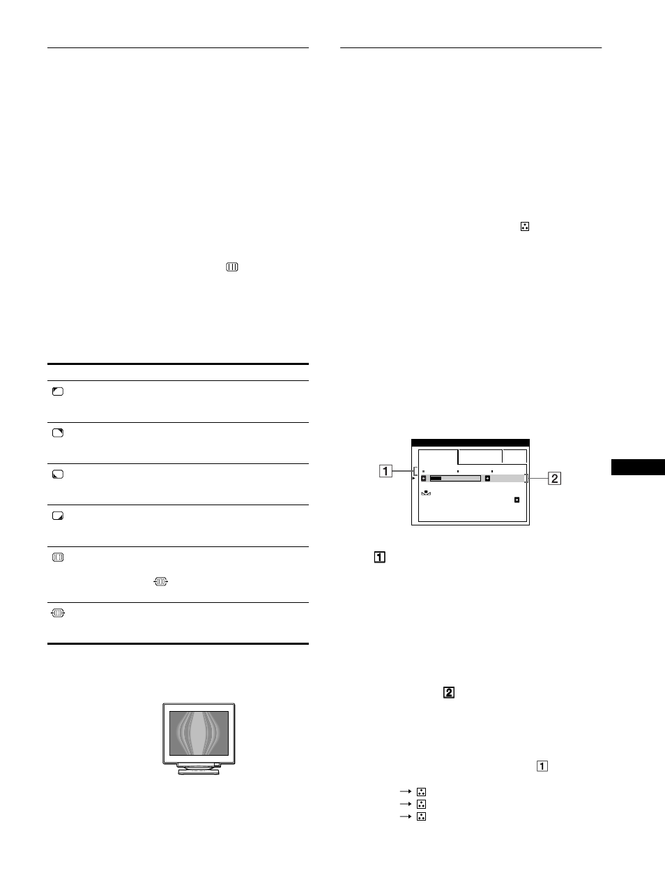 Ajuste de la calidad de la imagen (pantal), Ajuste del color de la imagen (color) | Sony GDM-F500R User Manual | Page 67 / 148