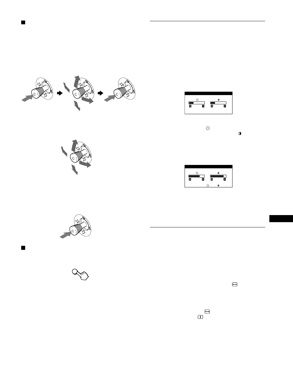 Regolazione della luminosità e del contrasto | Sony GDM-F500R User Manual | Page 83 / 148