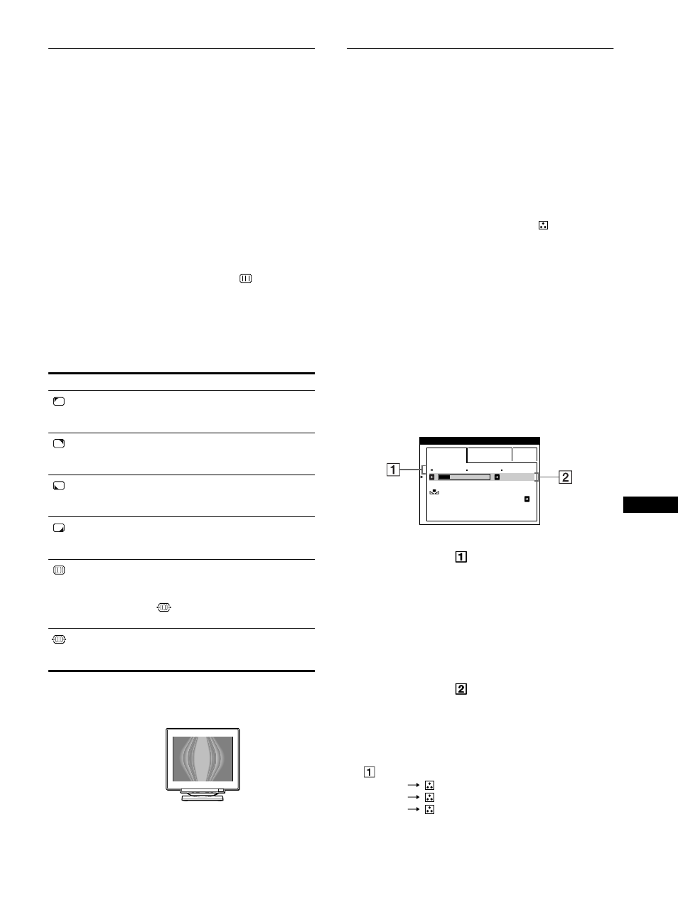 Regolazione della qualità dell’immagine (schermo), Regolazione del colore dell’immagine (colore) | Sony GDM-F500R User Manual | Page 85 / 148