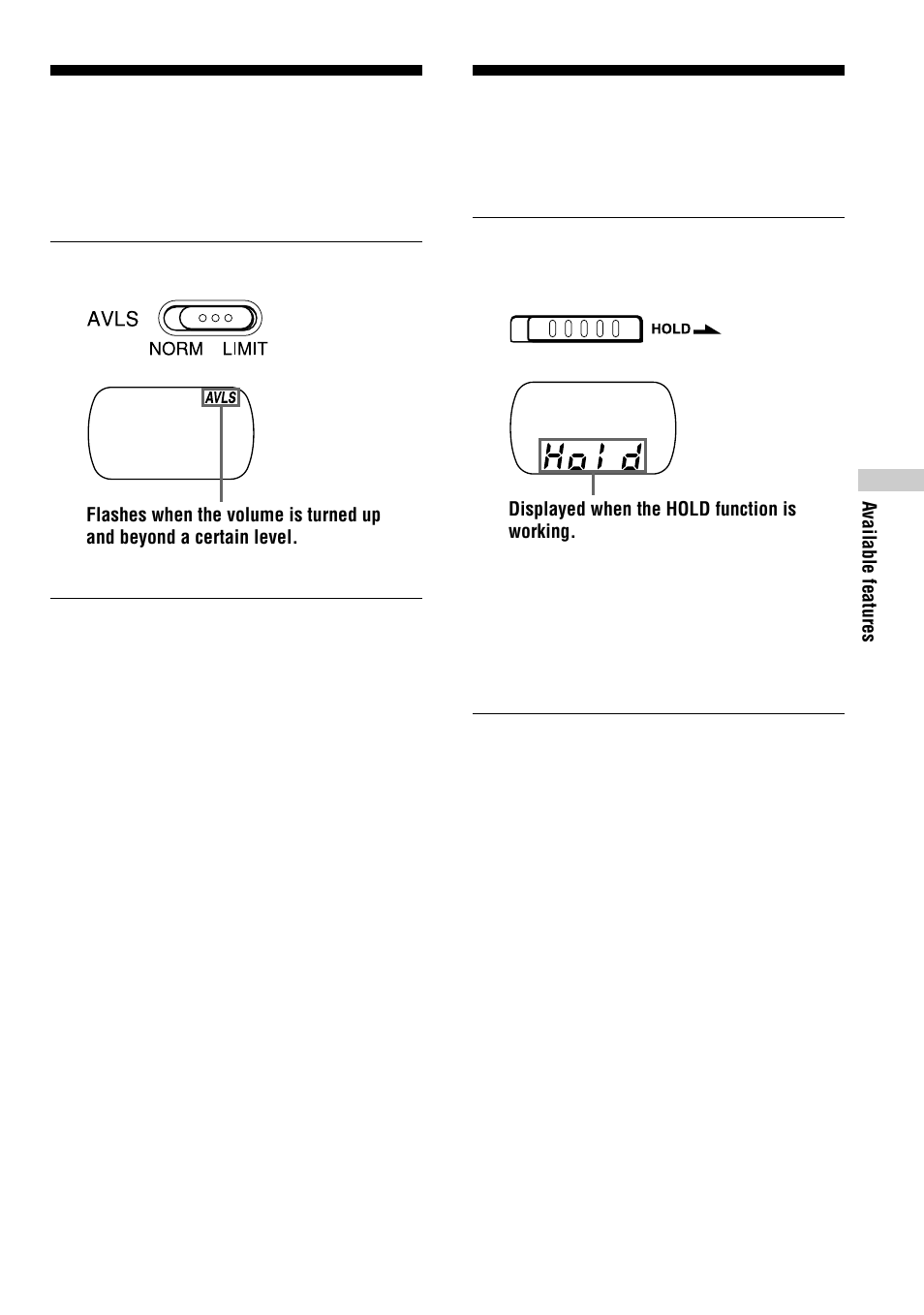 Protecting your hearing (avls), Locking the controls (hold), 13 protecting your hearing | Locking the controls | Sony Model D-EJ715 User Manual | Page 13 / 24