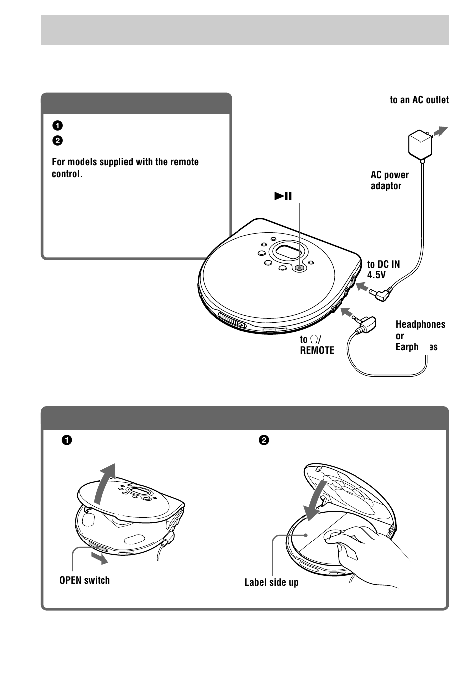 Playing a cd, Connect your cd player, Insert a cd | Sony Model D-EJ715 User Manual | Page 6 / 24