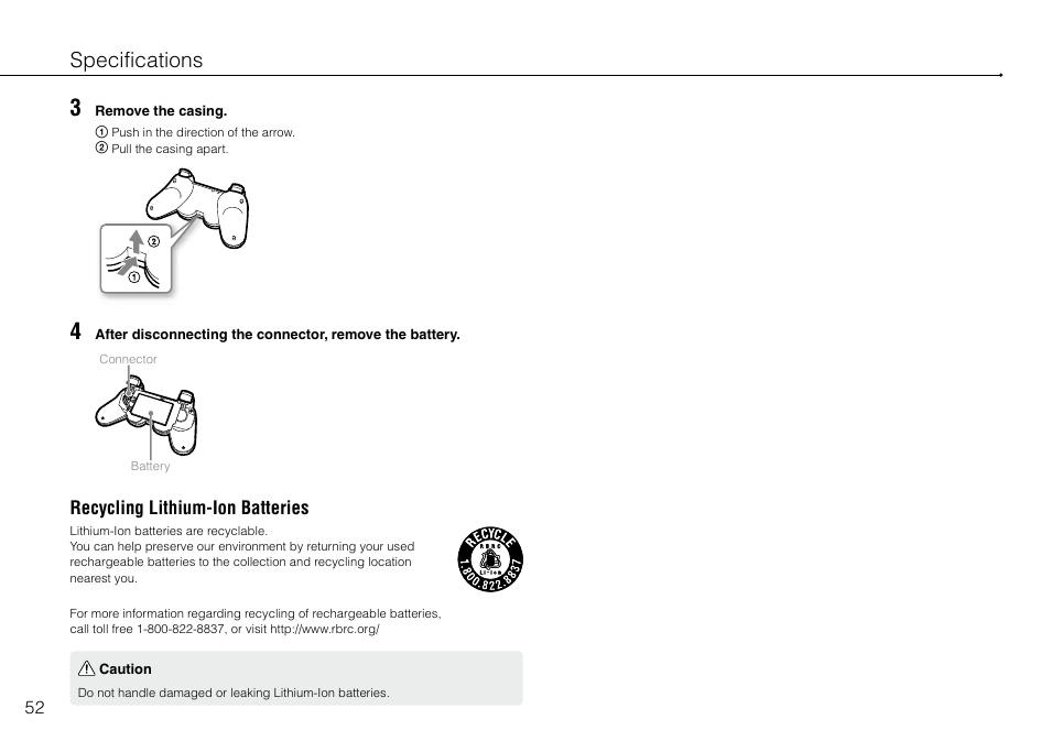 Specifications | Sony 120GB Playstation 3 CECH-2001B User Manual | Page 52 / 120