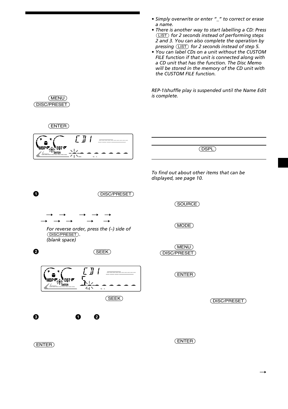 11 labelling a cd | Sony CDX-CA690X User Manual | Page 11 / 80