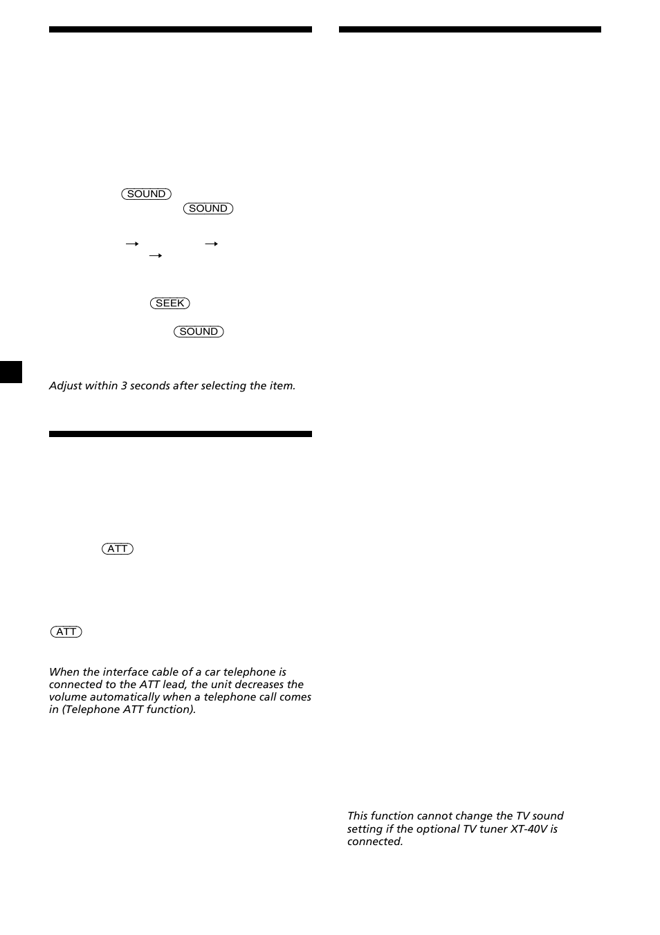 18 adjusting the sound characteristics, Quickly attenuating the sound, Changing the sound and display settings | Sony CDX-CA690X User Manual | Page 18 / 80