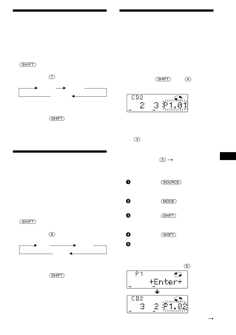 Criação de um programa, Reprodução repetitiva das faixas, Reprodução das faixas por ordem aleatória | Sony CDX-C880R User Manual | Page 117 / 178