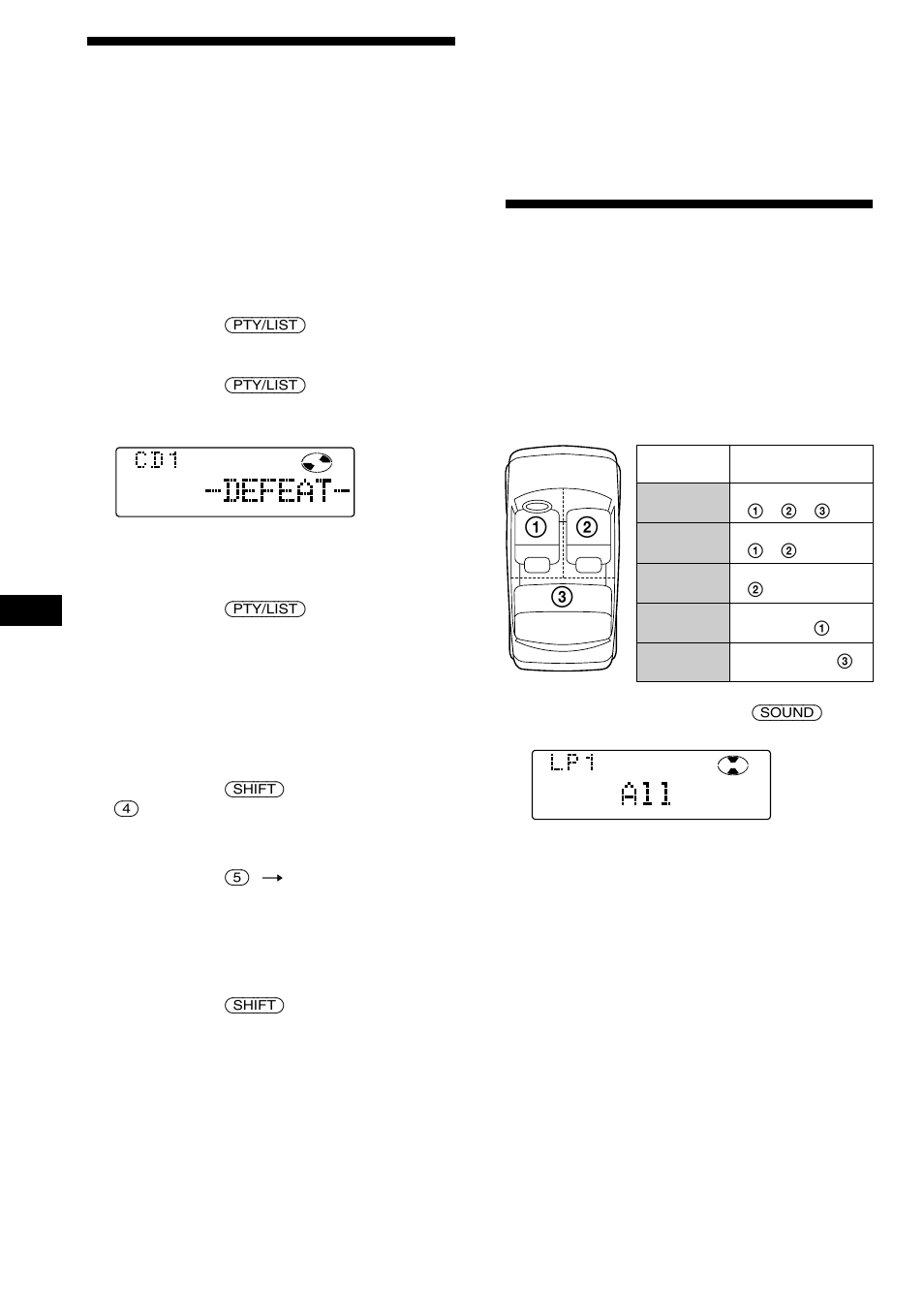 Seleccionar a posição de audição | Sony CDX-C880R User Manual | Page 124 / 178