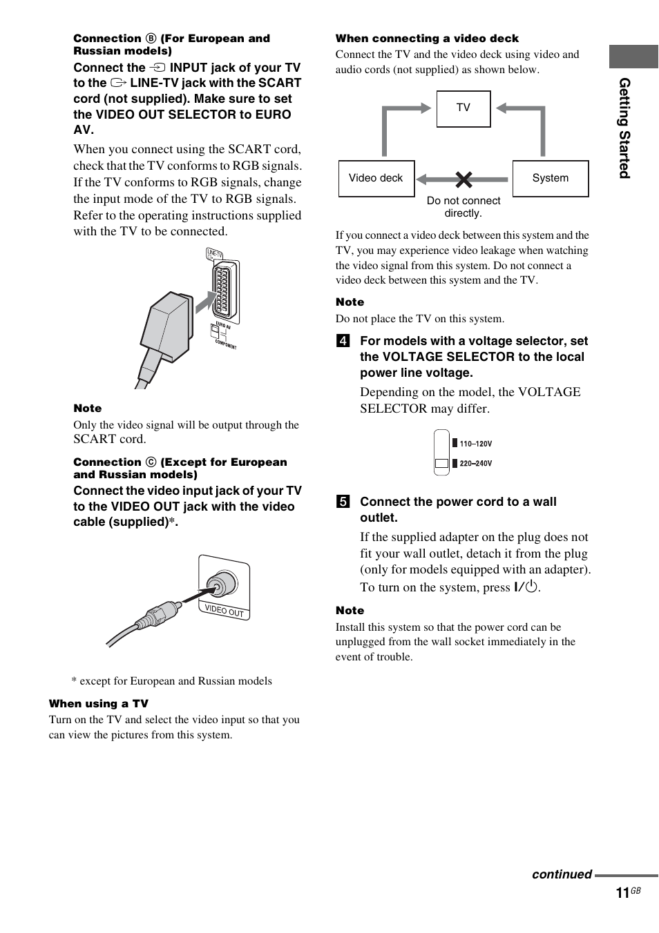Ge tting star te d 11 | Sony CMT-SX2D User Manual | Page 11 / 60