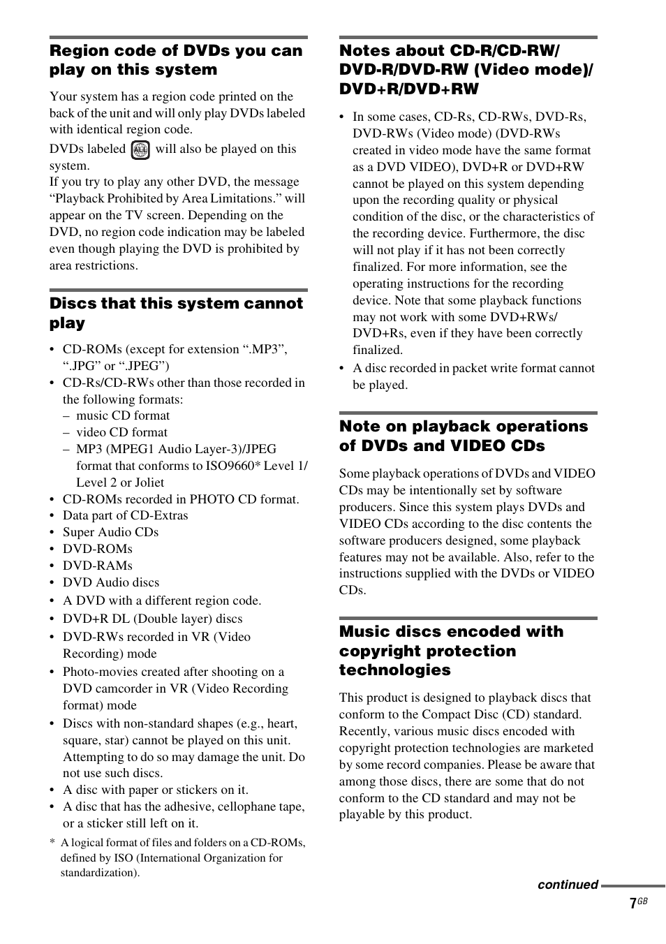 Sony CMT-SX2D User Manual | Page 7 / 60