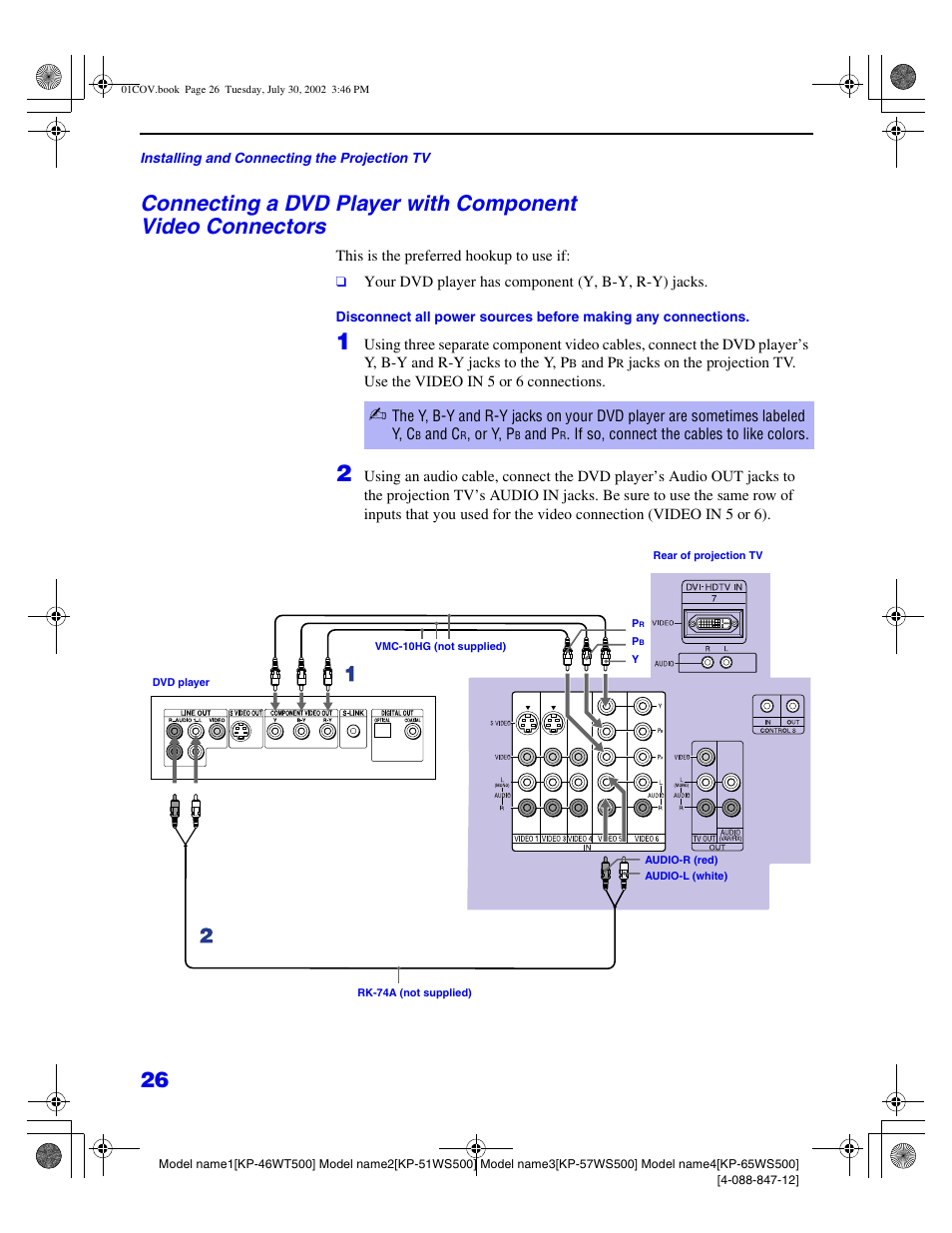 Sony KP 46WT500 User Manual | Page 26 / 82