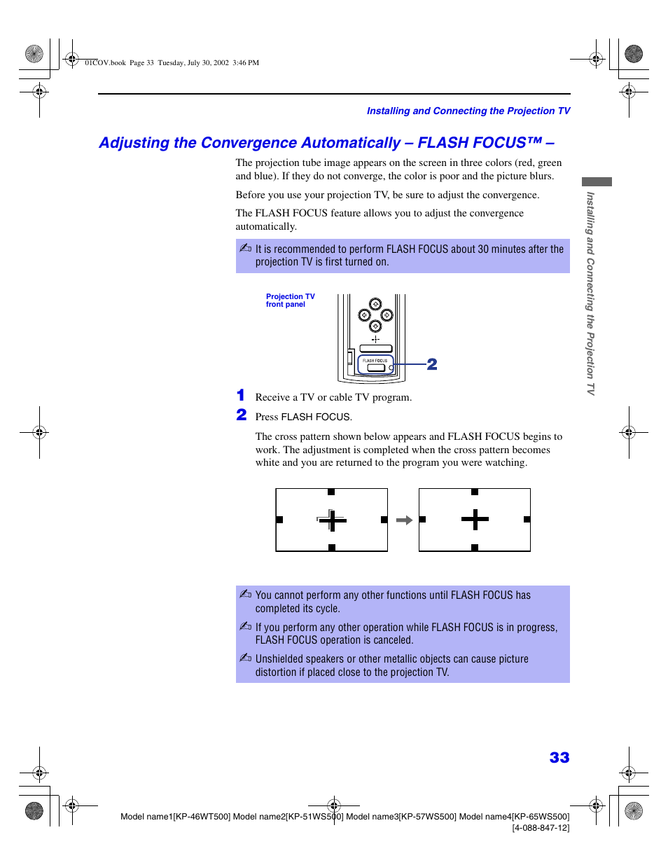 Sony KP 46WT500 User Manual | Page 33 / 82