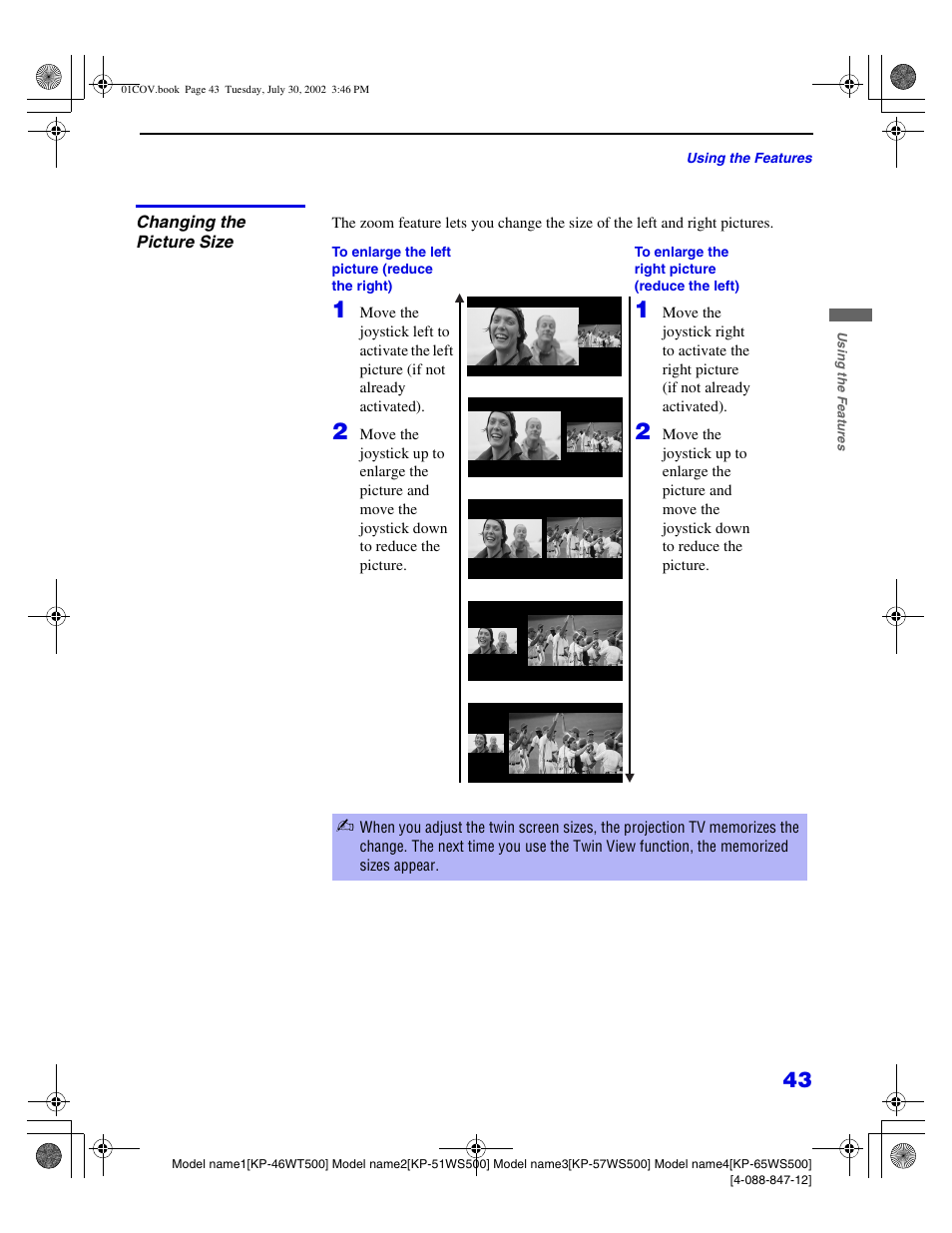 Sony KP 46WT500 User Manual | Page 43 / 82