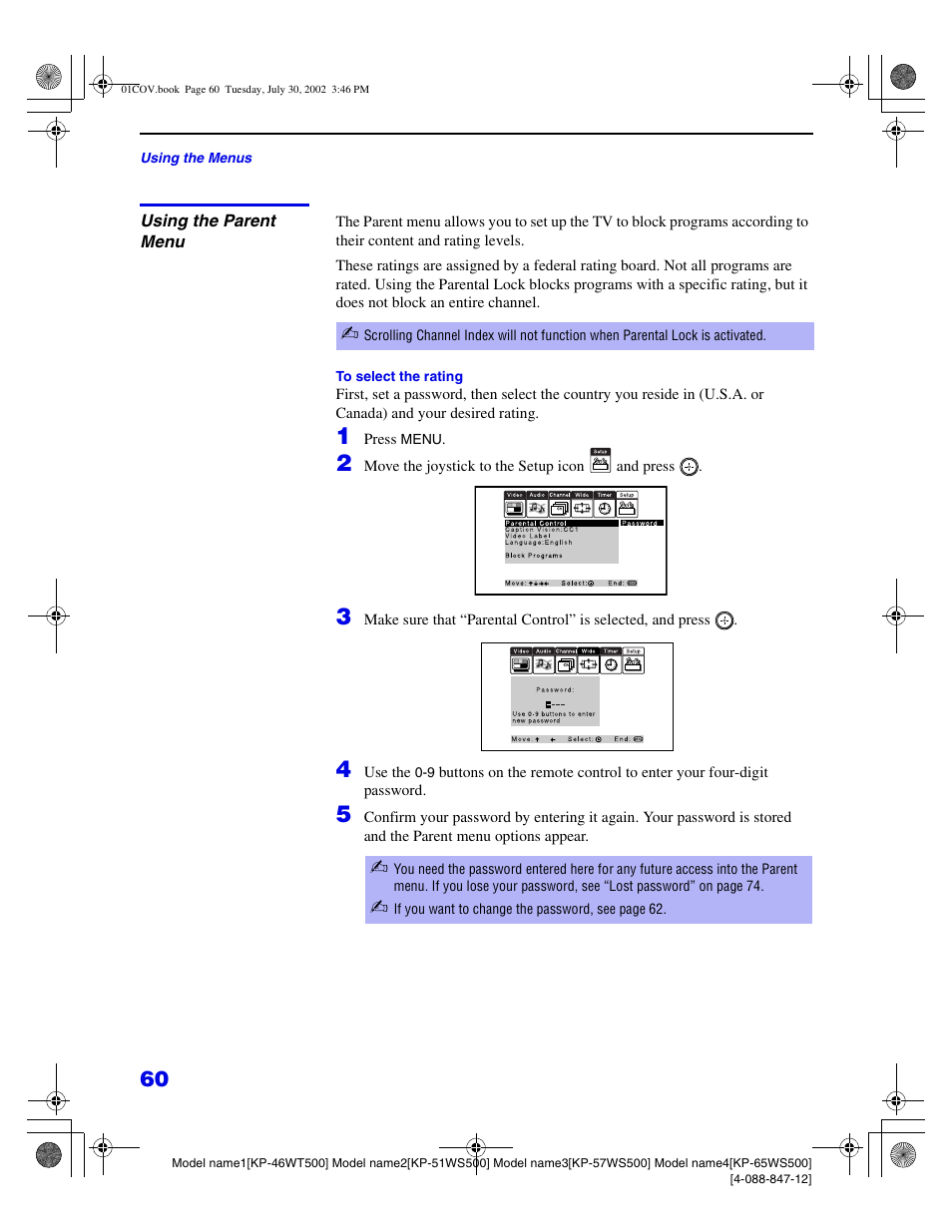 Sony KP 46WT500 User Manual | Page 60 / 82