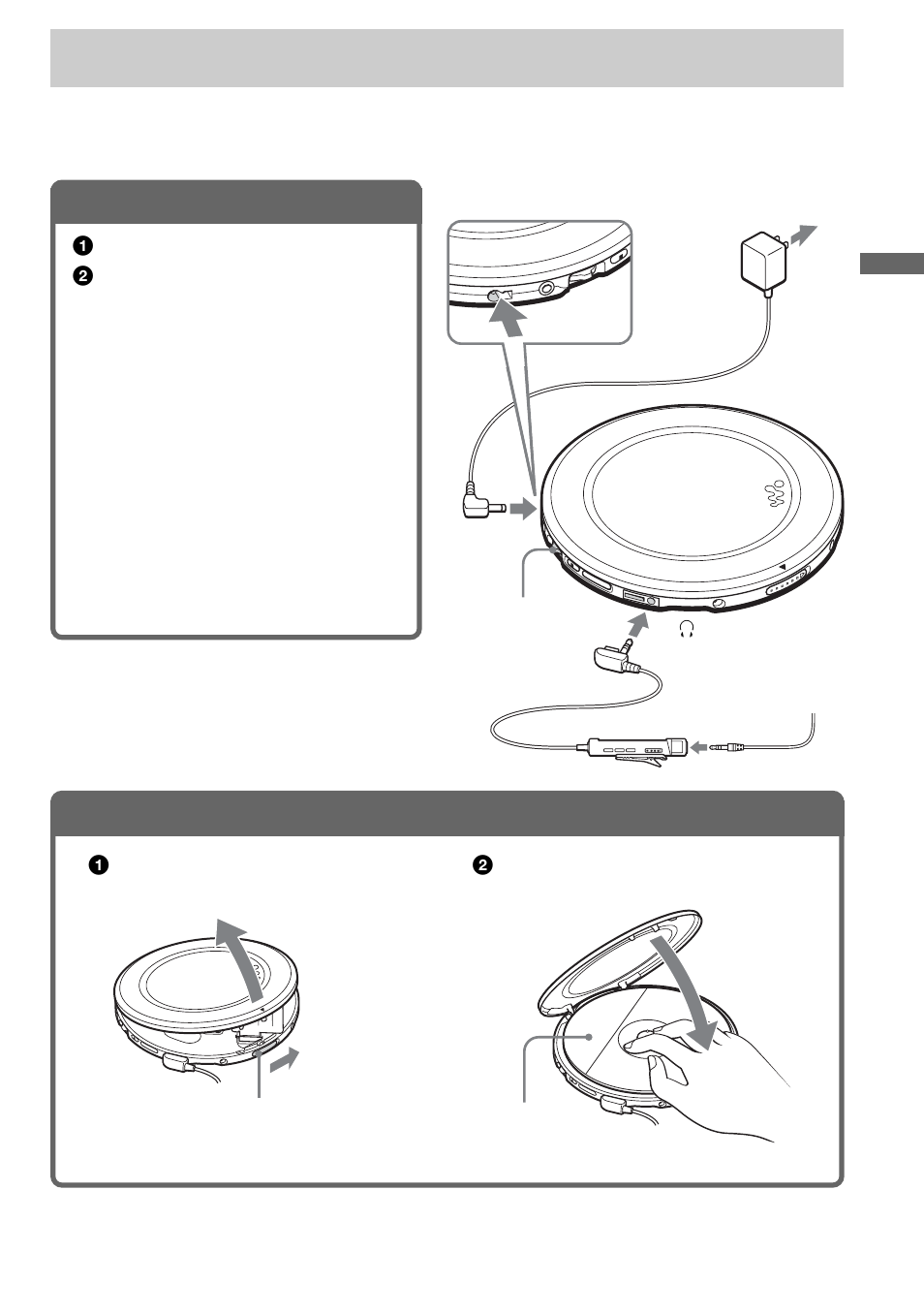 Playing a cd, Connect your cd player, Insert a cd | 1 . connect your cd player, 2 . insert a cd | Sony CD Walkman D-EJ985 User Manual | Page 7 / 28