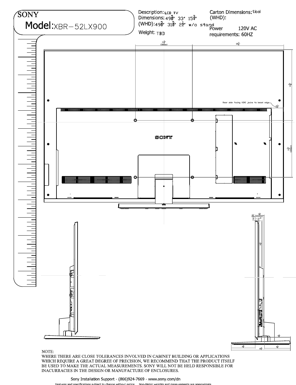 Sony XBR-52LX900 User Manual | Page 2 / 2