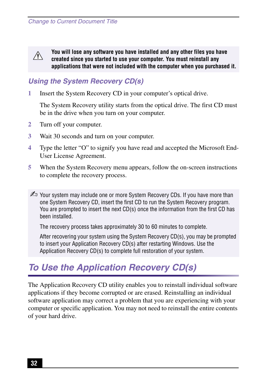 Sony PCV-MXS10 User Manual | Page 32 / 56