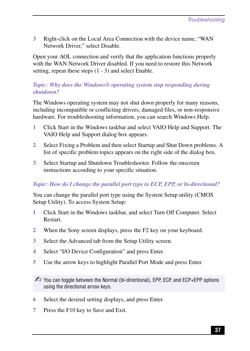 Sony PCV-MXS10 User Manual | Page 37 / 56