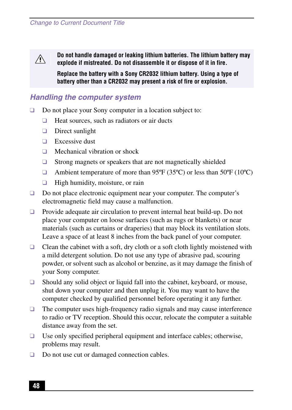 Sony PCV-MXS10 User Manual | Page 48 / 56