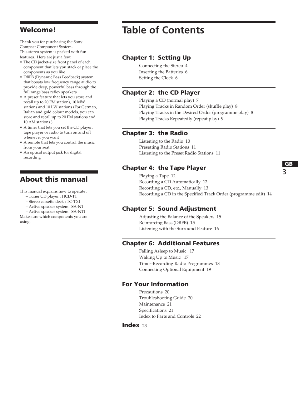 Sony TC-TX1 User Manual | Page 3 / 95