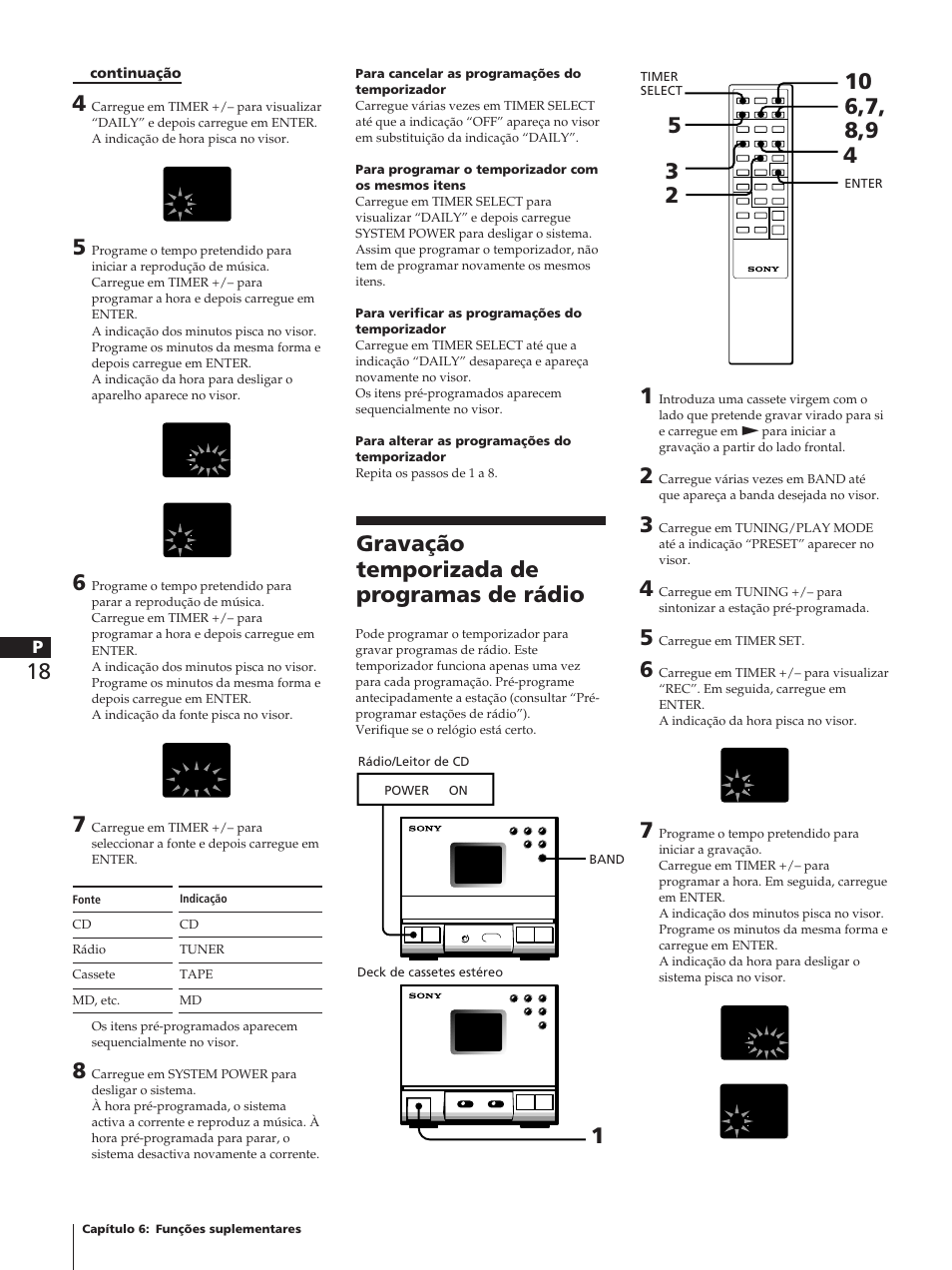 Gravação temporizada de programas de rádio | Sony TC-TX1 User Manual | Page 88 / 95