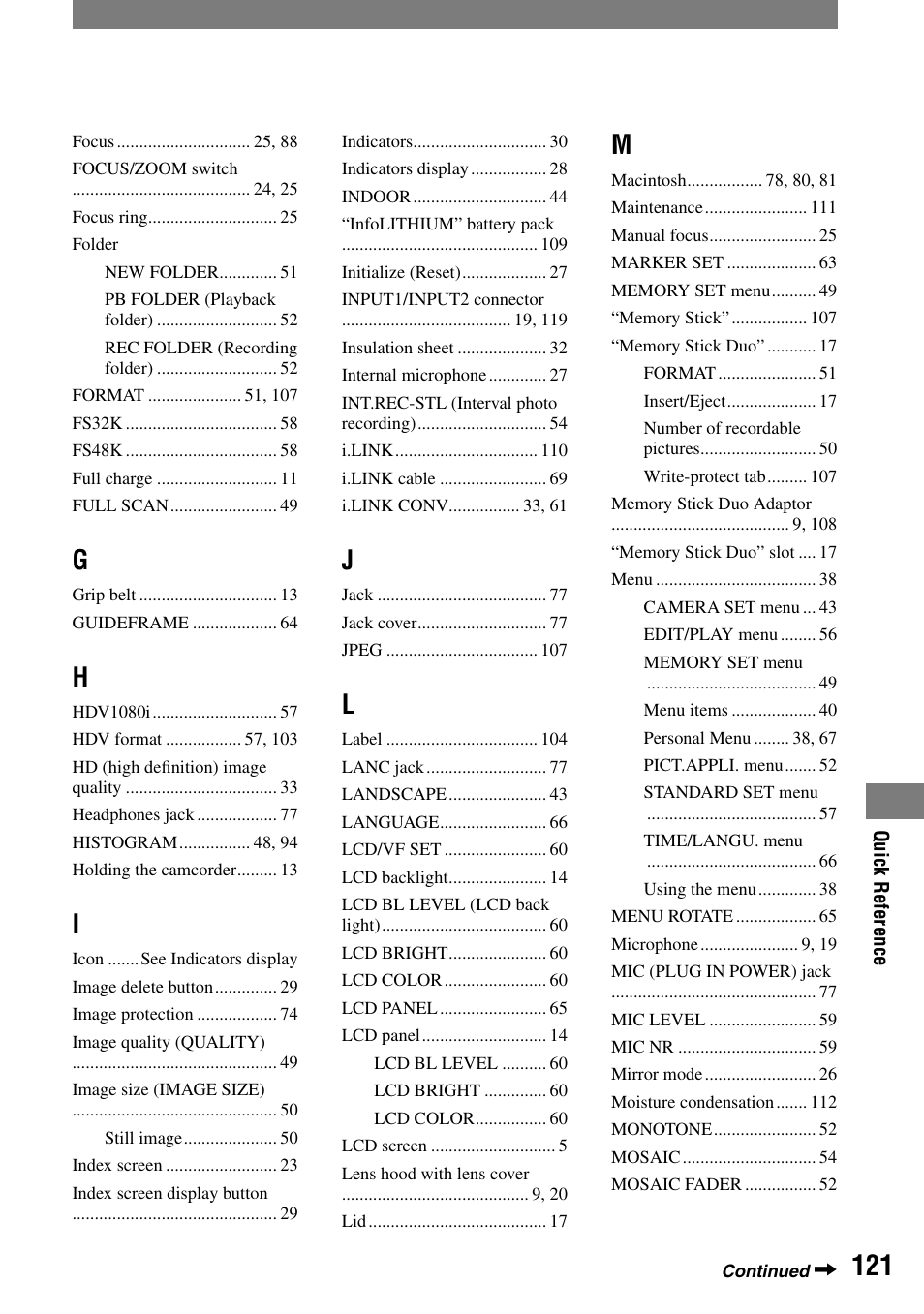 Sony HVR-A1N User Manual | Page 121 / 128