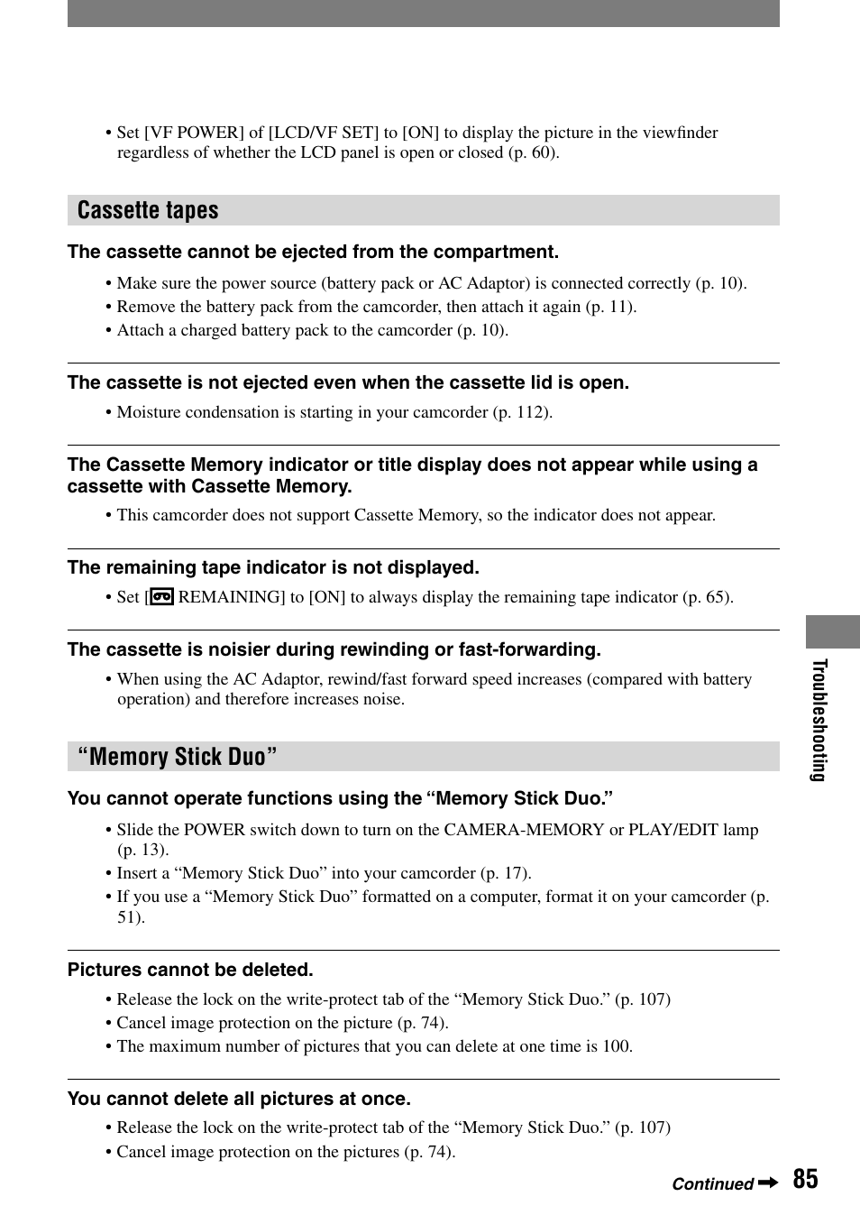 Cassette tapes | Sony HVR-A1N User Manual | Page 85 / 128