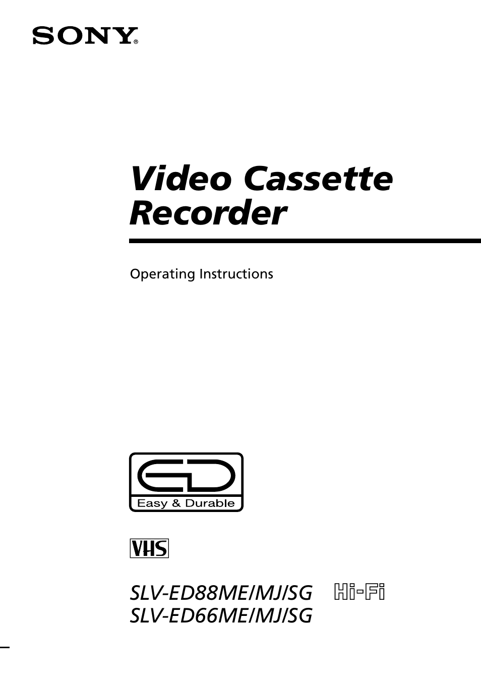 Sony SLV-ED88ME User Manual | 60 pages