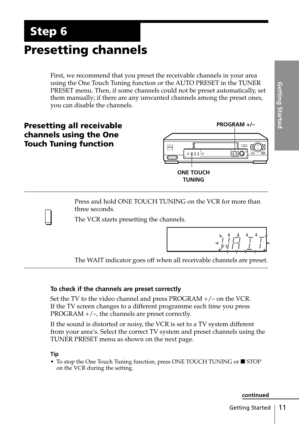 Step 6: presetting channels, 11 step 6: presetting channels, Presetting channels | Step 6 | Sony SLV-ED88ME User Manual | Page 11 / 60