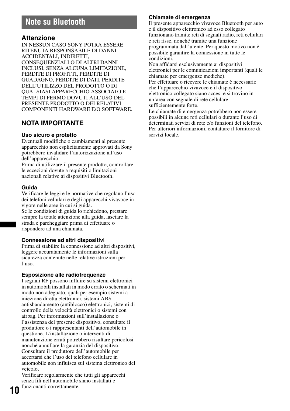 Note su bluetooth | Sony XNV-L66BT User Manual | Page 168 / 248