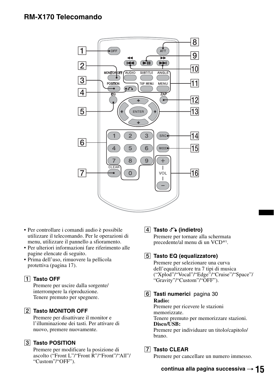 Rm-x170 telecomando | Sony XNV-L66BT User Manual | Page 173 / 248