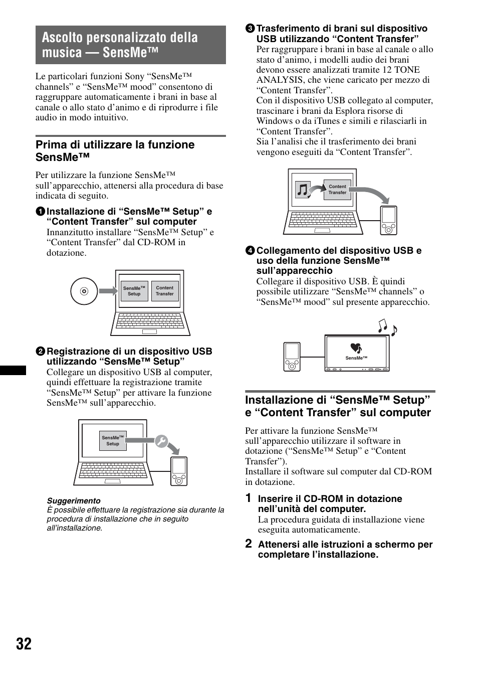 Ascolto personalizzato della musica - sensme, Prima di utilizzare la funzione sensme, Ascolto personalizzato della musica — sensme | Sony XNV-L66BT User Manual | Page 190 / 248