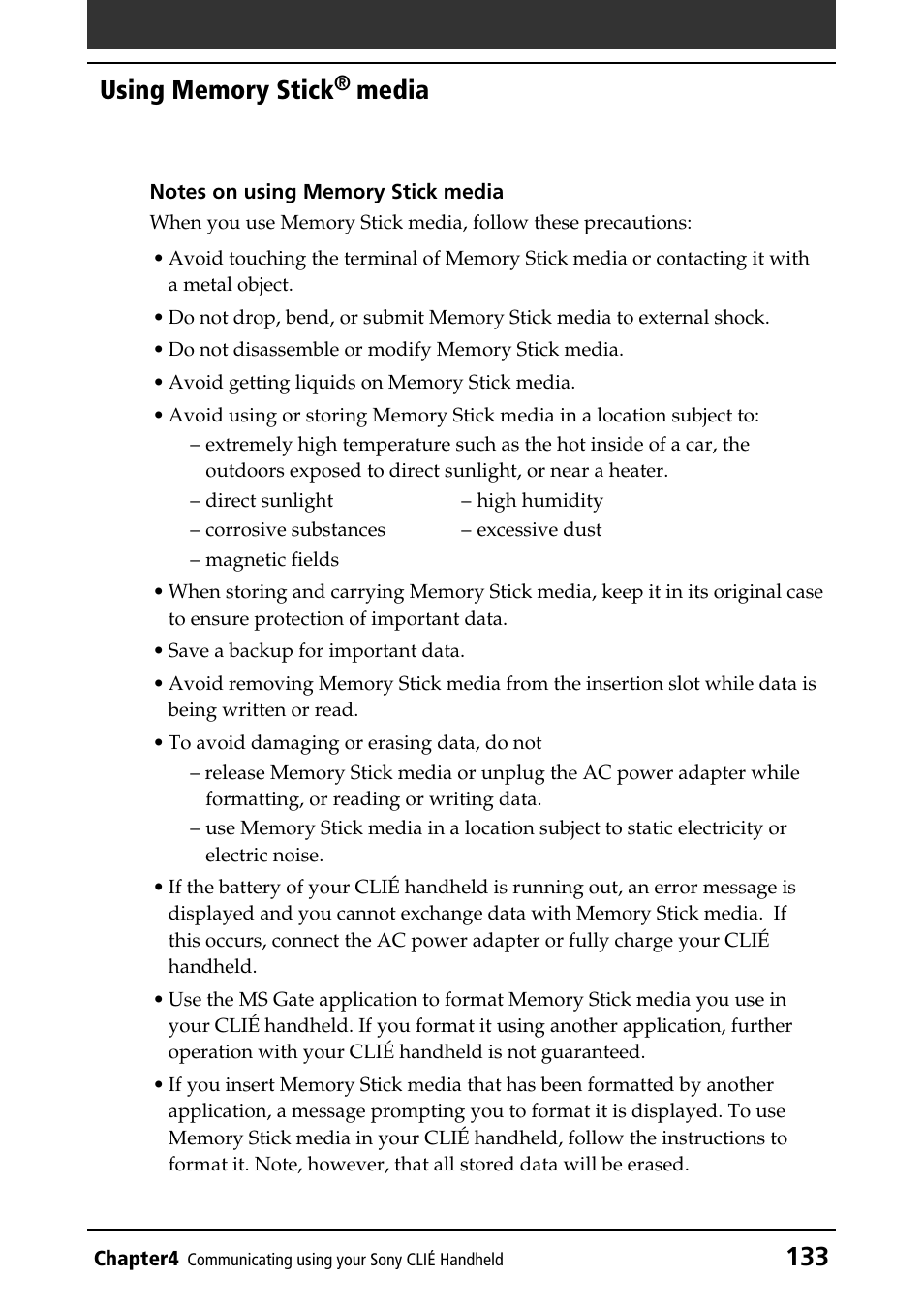 Media | Sony PEG-T415G User Manual | Page 133 / 220