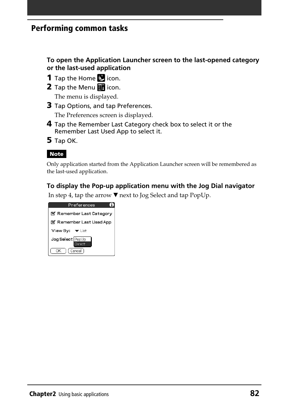 Performing common tasks | Sony PEG-T415G User Manual | Page 82 / 220